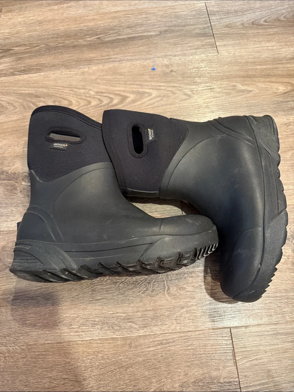 BOGS Mens Classic Ultra Mid  Black 100% Waterproof, Insulated Rain Boots SIZE 9